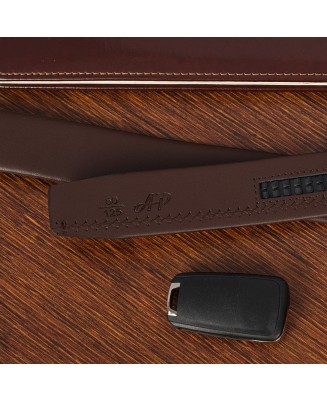 Pasek męski skórzany 3,5 cm klamra automatyczna Beltimore brązowy 02-547
