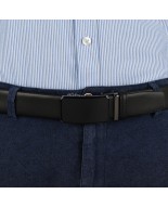 Pasek męski skórzany 3,5 cm klamra automatyczna Beltimore czarny 02-547