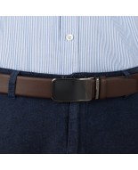 Pasek męski skórzany 3,5 cm klamra automatyczna Beltimore brązowy 02-549