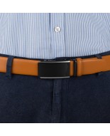 Pasek męski skórzany 3,5 cm klamra automatyczna Beltimore camel 02-552