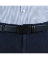 Pasek męski skórzany 3,5 cm klamra automatyczna Beltimore granatowy 02-554