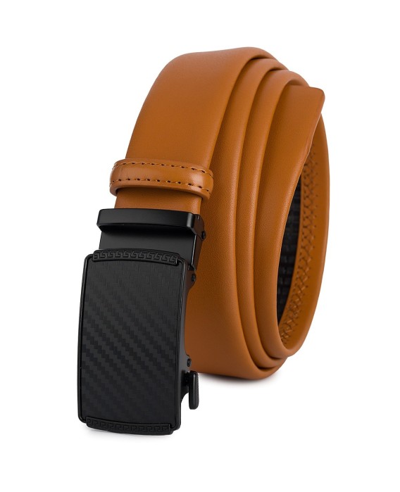 Pasek męski skórzany 3,5 cm klamra automatyczna Beltimore camel 02-554