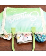 Neon zielona Duża torba plażowa boho torebka summer lekka zamek Tor-su