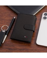 Portfel skórzany męski mały pionowy z flagą czarny RFiD Beltimore D53