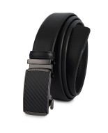 Pasek męski skórzany 3,5 cm klamra automatyczna Beltimore czarny 02-554