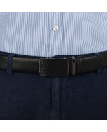 Pasek męski skórzany 3,5 cm klamra automatyczna Beltimore czarny 02-554