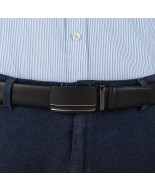 Pasek męski skórzany 3,5 cm klamra automatyczna Beltimore czarny 02-561