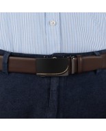 Pasek męski skórzany 3,5 cm klamra automatyczna Beltimore brązowy 02-561