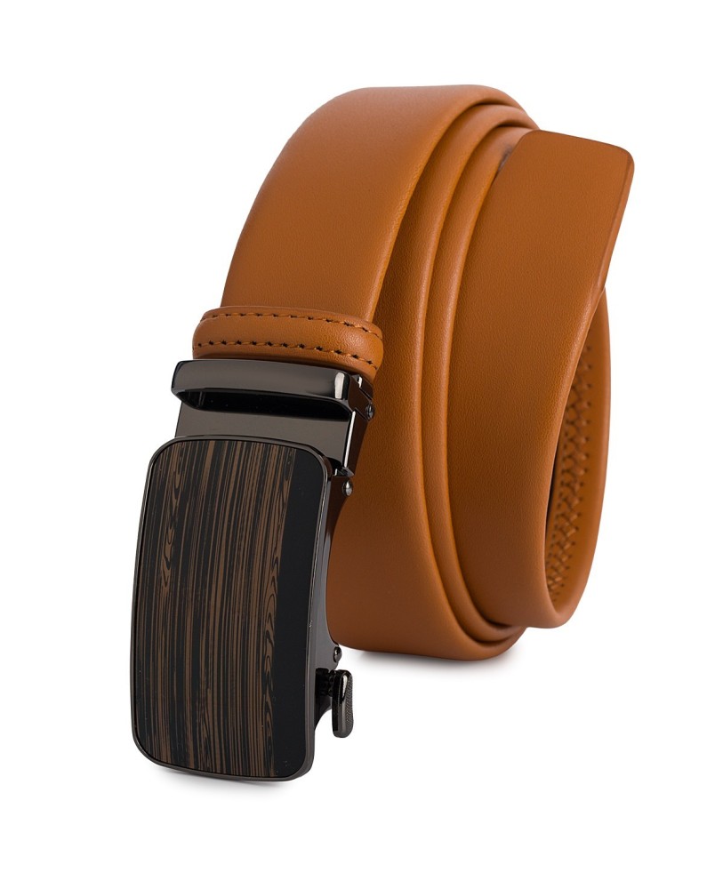 Pasek męski skórzany 3,5 cm klamra automatyczna Beltimore camel 02-563