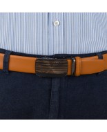 Pasek męski skórzany 3,5 cm klamra automatyczna Beltimore camel 02-563
