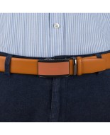 Pasek męski skórzany 3,5 cm klamra automatyczna Beltimore camel 02-572