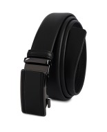Pasek męski skórzany 3,5 cm klamra automatyczna Beltimore czarny 02-572