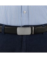 Pasek męski skórzany 3,5 cm klamra automatyczna Beltimore czarny 02-576