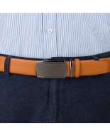 Pasek męski skórzany 3,5 cm klamra automatyczna Beltimore camelowy 02-577