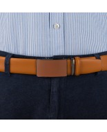 Pasek męski skórzany 3,5 cm klamra automatyczna Beltimore camelowy 02-582