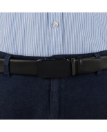 Pasek męski skórzany 3,5 cm klamra automatyczna Beltimore czarny 02-582