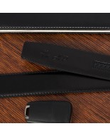 Pasek męski skórzany 3,5 cm klamra automatyczna Beltimore czarny 02-584