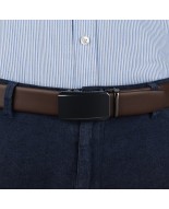 Pasek męski skórzany 3,5 cm klamra automatyczna Beltimore brązowy 02-587
