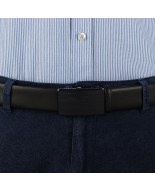 Pasek męski skórzany 3,5 cm klamra automatyczna Beltimore czarny 02-591