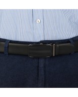 Pasek męski skórzany 3,5 cm klamra automatyczna Beltimore czarny 02-592