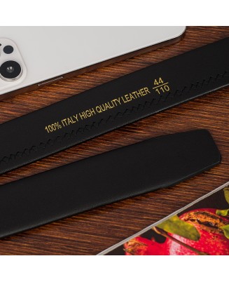 Pasek męski skórzany 3,5 cm klamra automatyczna Beltimore czarny 02-592