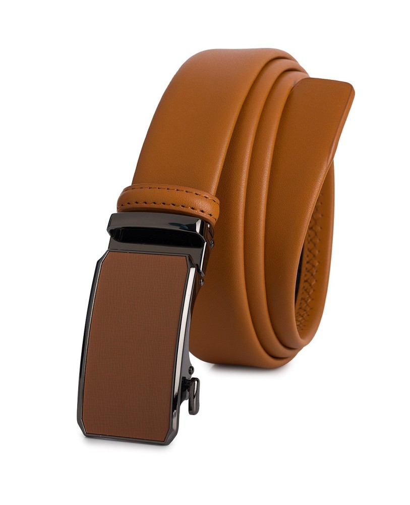 Pasek męski skórzany 3,5 cm klamra automatyczna Beltimore camelowy 02-592