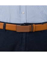 Pasek męski skórzany 3,5 cm klamra automatyczna Beltimore camelowy 02-592