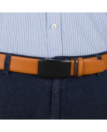 Pasek męski skórzany 3,5 cm klamra automatyczna Beltimore camelowy 02-593
