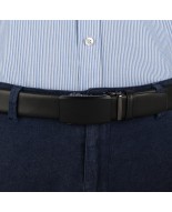 Pasek męski skórzany 3,5 cm klamra automatyczna Beltimore czarny 02-593