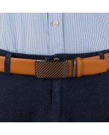 Pasek męski skórzany 3,5 cm klamra automatyczna Beltimore camelowy 02-601