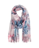 Szalik damski modny elegancki szal z wiskozy akwarelowe kwiaty pastelowy RC-21-3