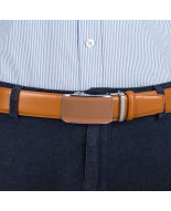 Pasek męski skórzany 3,5 cm klamra automatyczna Beltimore camelowy 02-542