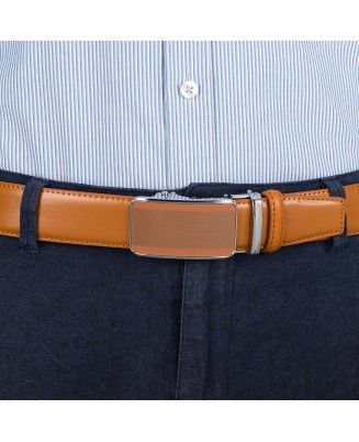Pasek męski skórzany 3,5 cm klamra automatyczna Beltimore camelowy 03-542