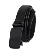 Pasek męski skórzany 3,5 cm klamra automatyczna Beltimore czarny 51-545