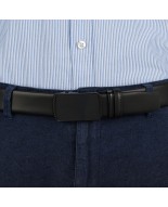 Pasek męski skórzany 3,5 cm klamra automatyczna Beltimore czarny 51-545