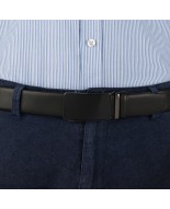 Pasek męski skórzany 3,5 cm klamra automatyczna Beltimore czarny 02-548
