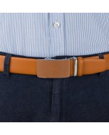 Pasek męski skórzany 3,5 cm klamra automatyczna Beltimore camelowy 02-548