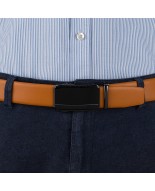 Pasek męski skórzany 3,5 cm klamra automatyczna Beltimore camelowy 02-549