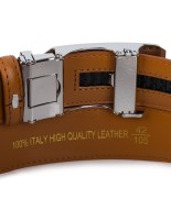 Pasek męski skórzany 3,5 cm klamra automatyczna Beltimore camelowy 02-549