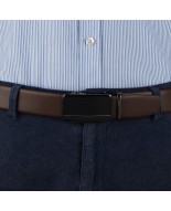 Pasek męski skórzany 3,5 cm klamra automatyczna Beltimore brązowy 02-550