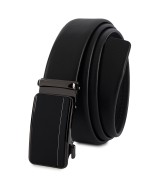 Pasek męski skórzany 3,5 cm klamra automatyczna Beltimore czarny 02-550