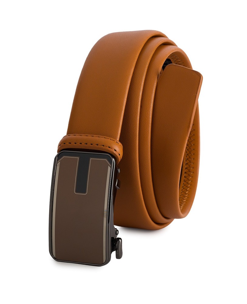 Pasek męski skórzany 3,5 cm klamra automatyczna Beltimore camelowy 02-551