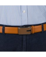 Pasek męski skórzany 3,5 cm klamra automatyczna Beltimore camelowy 02-551