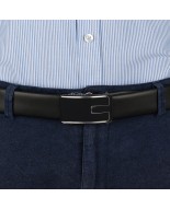 Pasek męski skórzany 3,5 cm klamra automatyczna Beltimore czarny 02-551