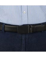 Pasek męski skórzany 3,5 cm klamra automatyczna Beltimore czarny 02-556
