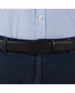 Pasek męski skórzany 3,5 cm klamra automatyczna Beltimore czarny 02-559