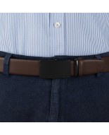 Pasek męski skórzany 3,5 cm klamra automatyczna Beltimore brązowy 02-559