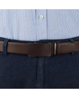 Pasek męski skórzany 3,5 cm klamra automatyczna Beltimore brązowy 02-571
