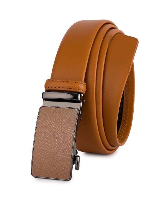 Pasek męski skórzany 3,5 cm klamra automatyczna Beltimore camelowy 02-571
