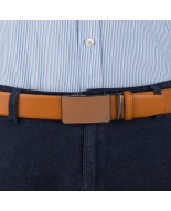 Pasek męski skórzany 3,5 cm klamra automatyczna Beltimore camelowy 02-571